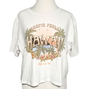 Rip Curl Hawaii Theme Cropped Crew Neck Tee